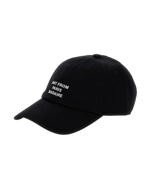Drole de Monsieur Black 'La Casquette Slogan' Baseball Cap With Embroi for men