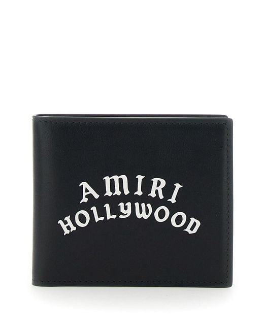 Amiri Black Bi-Fold Wallwt With Logo Lettering On The Front for men