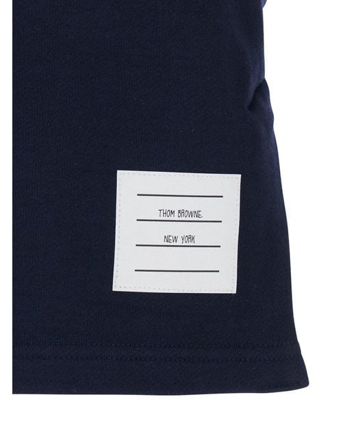 Thom Browne Blue 'Classic 4Bar' Skirt With Drawstring Elastic Waist And 4Bar Logo On The Side