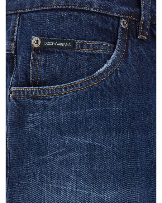 Dolce & Gabbana Blue Dolce & Gabbana Jeans With Belt Loops And Logo Patch On The Back For for men