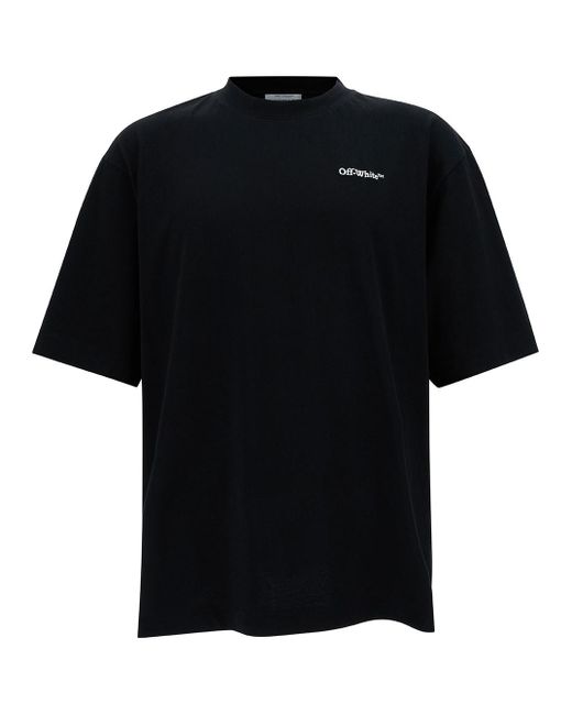 Off-White c/o Virgil Abloh Black Off- Crewneck T-Shirt With Arrow Embroidery for men