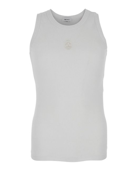 McQueen Gray Top With Upside Down Skull Embroidery On The Front for men