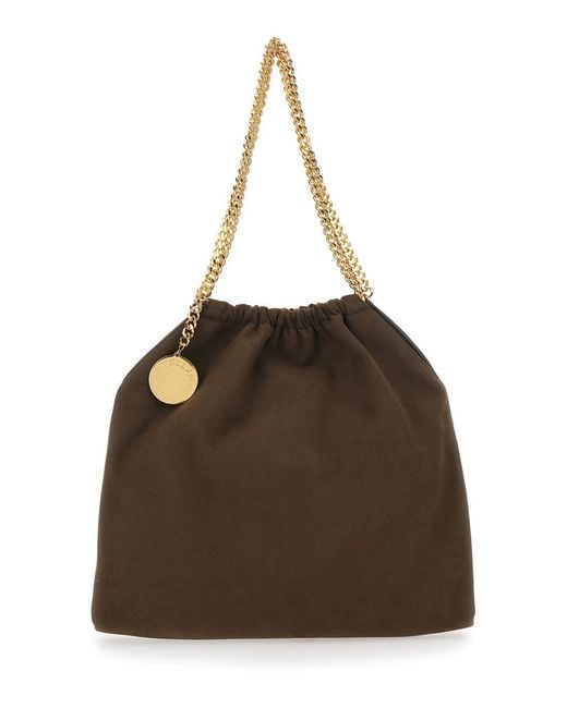 Stella McCartney Brown Falabella Shoulder Bag With Chain Strap And Drawstring Closure