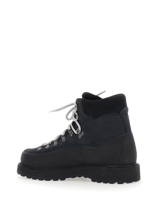 Diemme Black Roccia Vet Gomma Ankle Boots With Rubber Sole And Nubuck for men