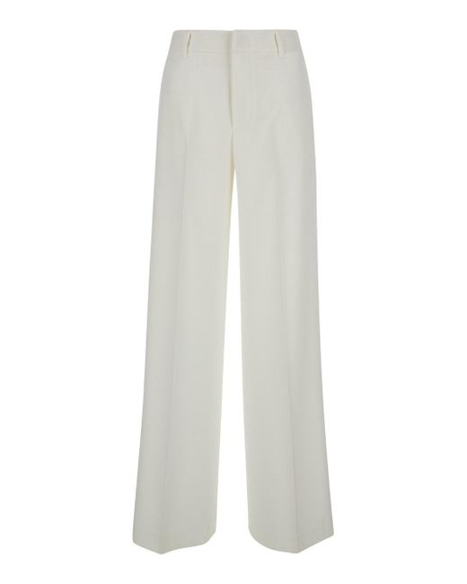 PT Torino White Tailored 'Lorenza' High Waisted Trousers