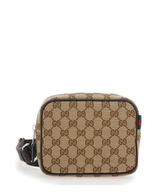 Borsa A Tracolla Con Motivo Gg All-Over E Tracolla Removibile In di Gucci in Brown da Uomo