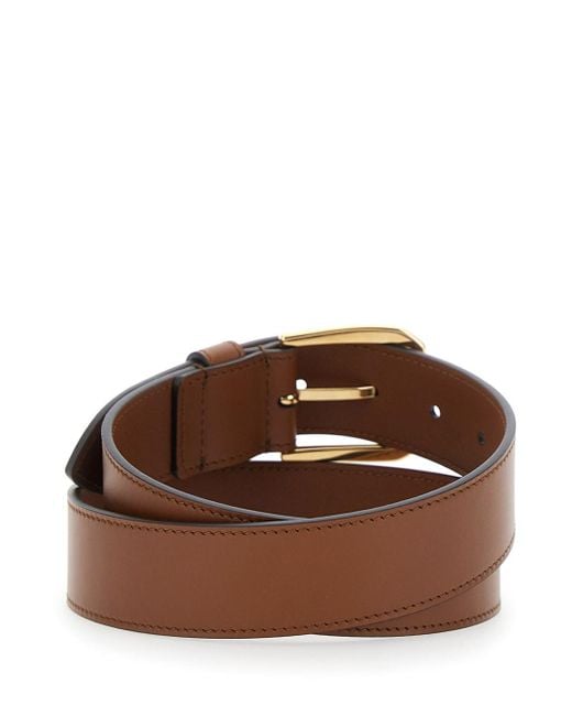 Gucci Brown Belt With Adjustable Buckle Cosure And Double G Logo Plaque On The Loop for men