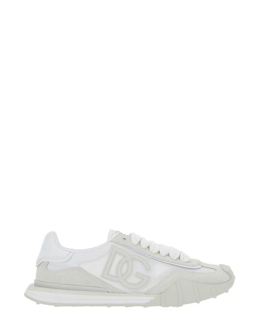 Dolce & Gabbana White 'Dg Athletic' Low Top Sneakers With Logo Patch On The Tongue And Maxi Logo On The Side for men