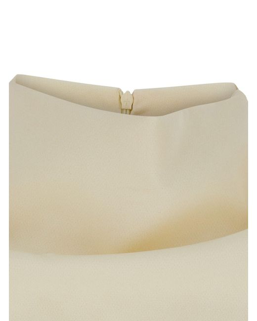 FEDERICA TOSI White Cut Off Sleeves Cady Blouse With Elegant Details