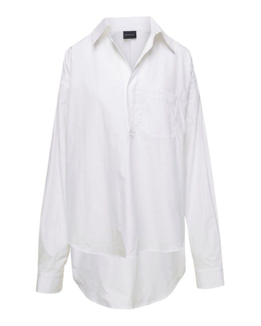 Balenciaga White Poplin Shirt Dress
