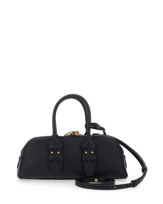 Pinko Black 'Bowling Horizontal' Handbag With Adjustable And Removable