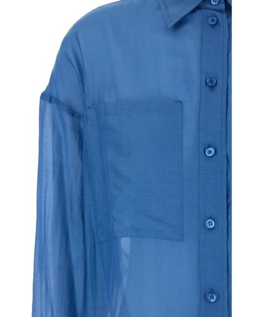 Semicouture Blue Shirt With Pockets