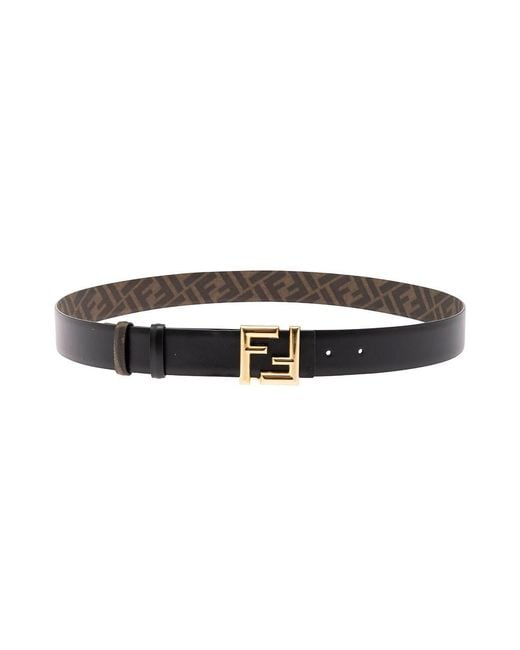 Fendi White Reversible Belt With Ff Buckle for men