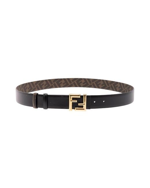 Fendi White Reversible Belt With Ff Buckle In Smooth Leather Man for men