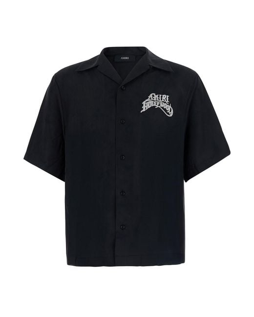 Amiri Black Shirt With Logo On The Front And Back for men