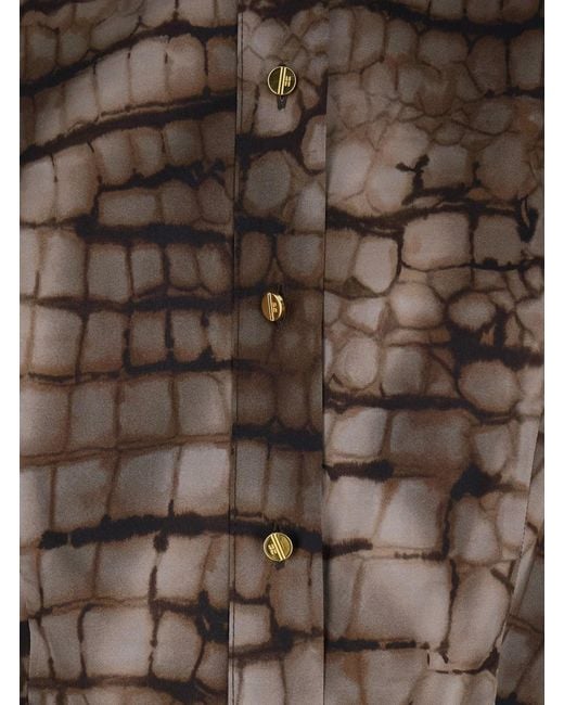 Elisabetta Franchi Brown Classic-Collar Blouse