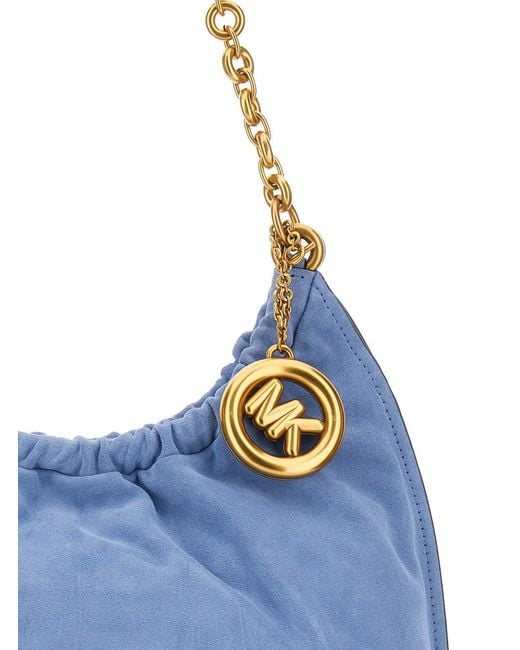 MICHAEL Michael Kors Blue Shoulder Bag Lg Cinch Conv Shldr Leather