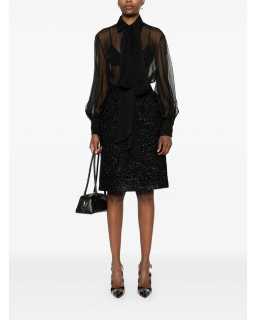 Valentino Gray Shirt With Classic Collar And Neck Scarf