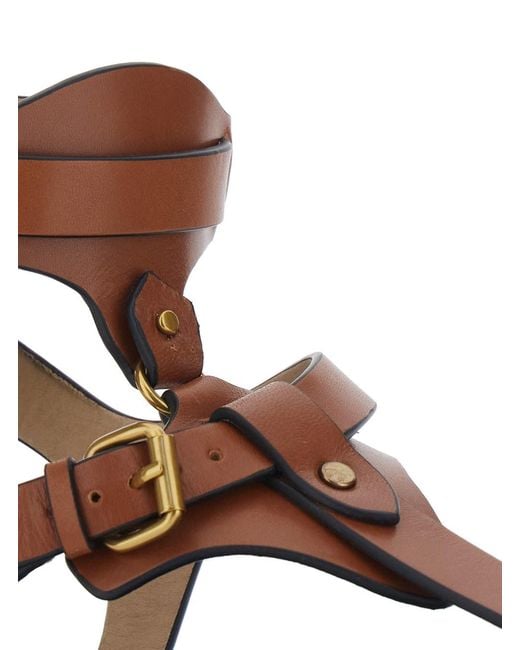 Isabel Marant Brown 'Eveena' Sandals With Adjustable Buckle Closure
