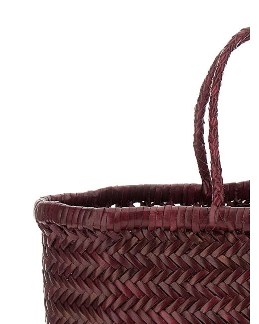 Dragon Diffusion Purple 'Triple Jump' Handbag With Two Top Handles A