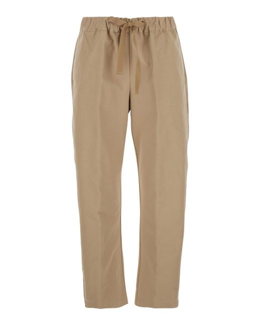 Semicouture Natural 'Buddy' Pants With Drawstring Waist