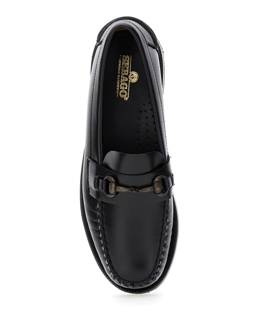 Sebago Black 'Joe' Pull-On Loafers With Horsebit Detail