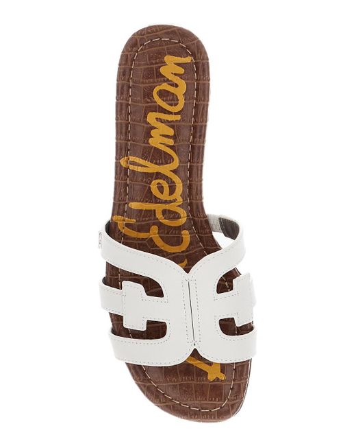 Sam Edelman White 'Bay Slide' Slip-On Sandals With Logo Detail
