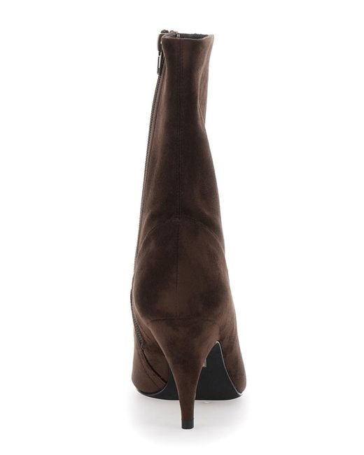 Jeffrey Campbell Brown Leather Ankle Boots With Pointed Toe