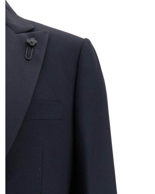 Lardini Blue Single-Breasted Suit With Peak Revers for men