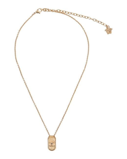 Versace White Colored Necklace With Medusa Head Pendant for men