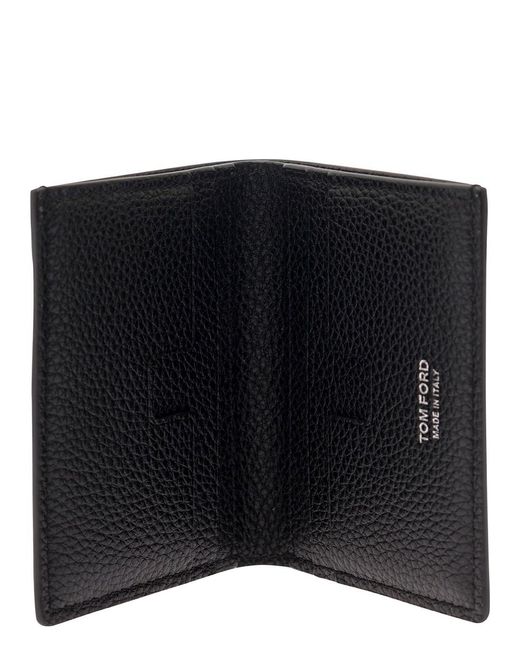 Tom Ford Black Card-Wallet With Embossed Logo for men