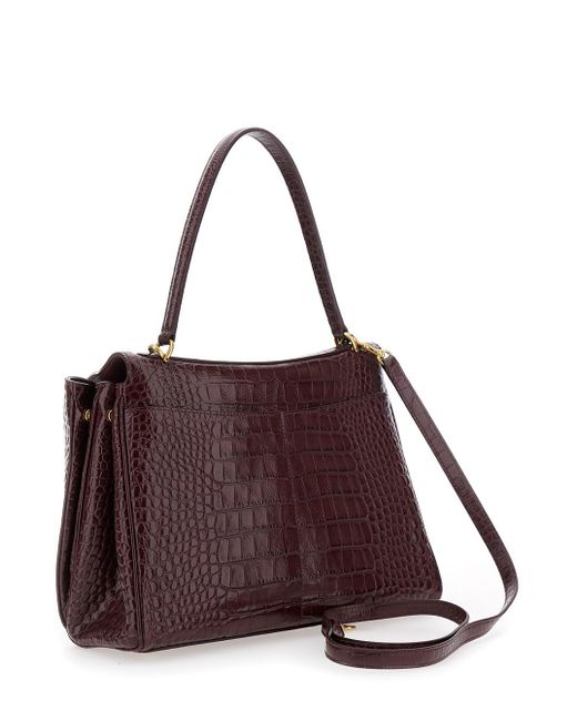 Balenciaga Purple 'Rodeo' Handbag With Removable Shoulder Strap