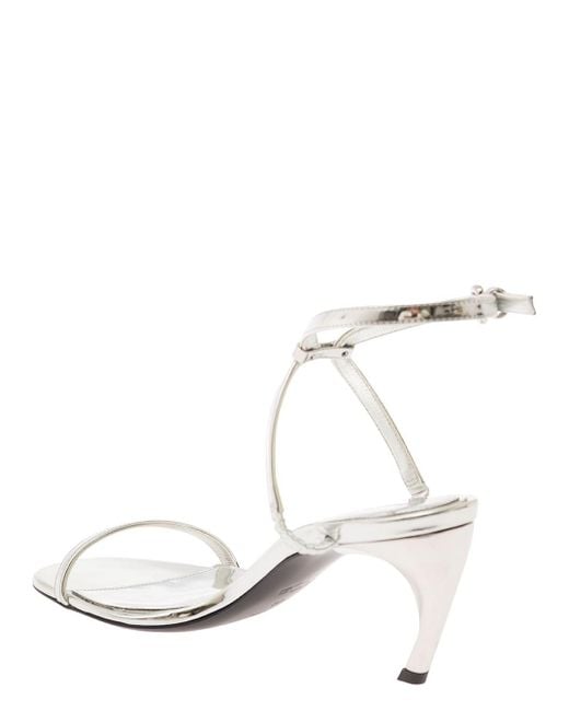 McQueen Natural Sandals With Armadillo Heel