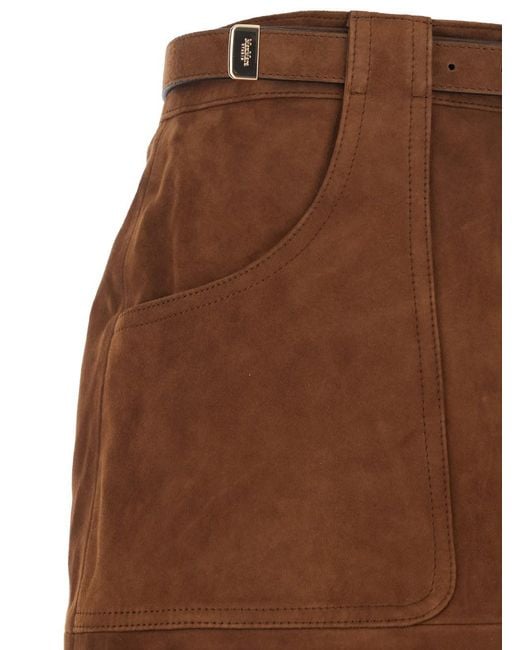 Max Mara Brown Skirt 'Tennis' Suede