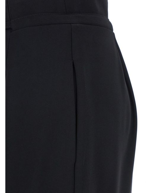 Twinset Black Pants With Drawstring Waist And Logo Plaque On The Back