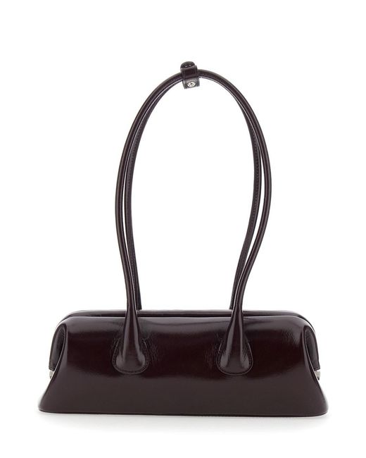 OSOI White Boatwide Mini Bag With Leather Details And Color For Wom