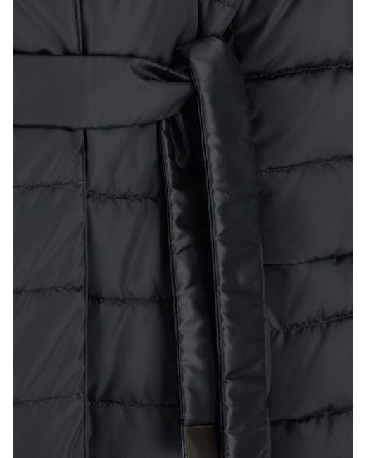 Max Mara Blue 'Novef' Down Jacket With Reversible Design And Waist Be
