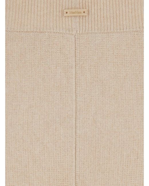 Gonna 'Giberna' Svasata Con Patch Logo Sul Retro di Max Mara in Natural