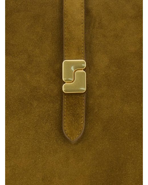 Soeur Green Shoulder Bag 'Bello' With Leather Handles For