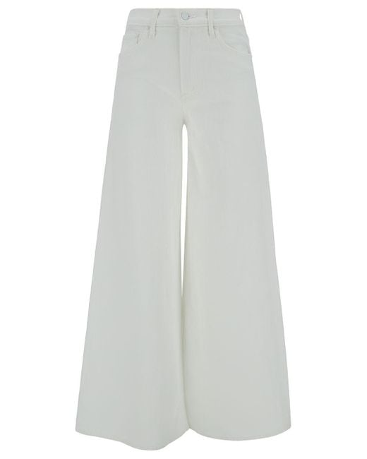 Mother White Wide Five-Pocket Jeans