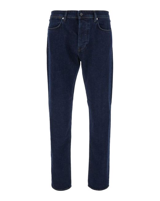Stone Island Blue Slim Jeans With Logo Patch On The Back for men