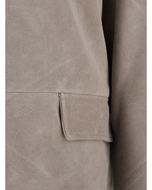 Won Hundred Gray Rockridge Jacket With Classic Collar And Leather Zip for men