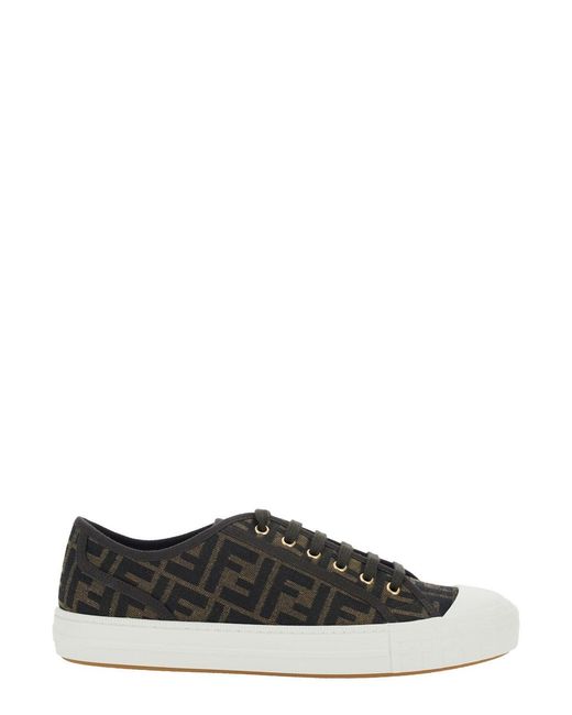 Fendi Black Sneaker With All-Over Ff Motif for men