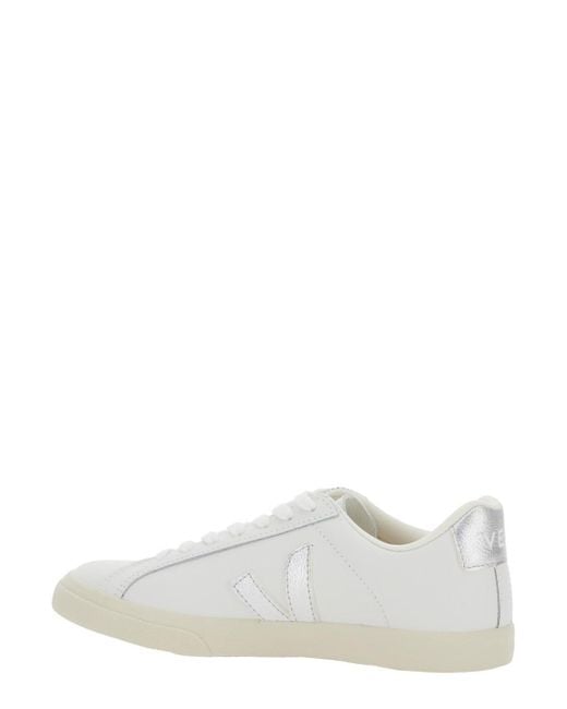 Veja White 'Esplar' Sneakers With Contrasting Side Logo