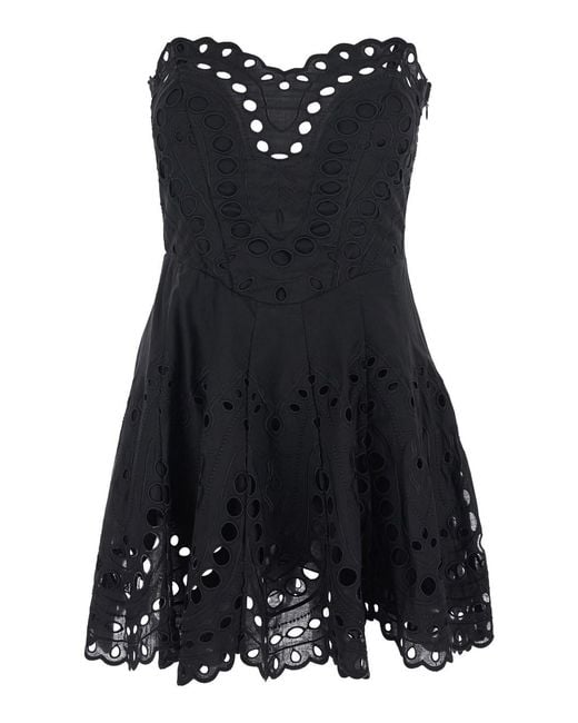 Charo Ruiz Black Dress 'Bail' With Heart Neckline And Scalloped Edges
