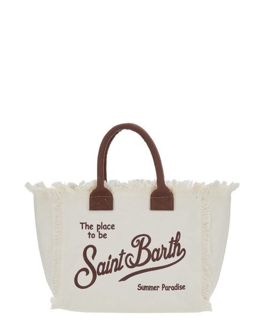 Mc2 Saint Barth White Handbag Vanity Cotton