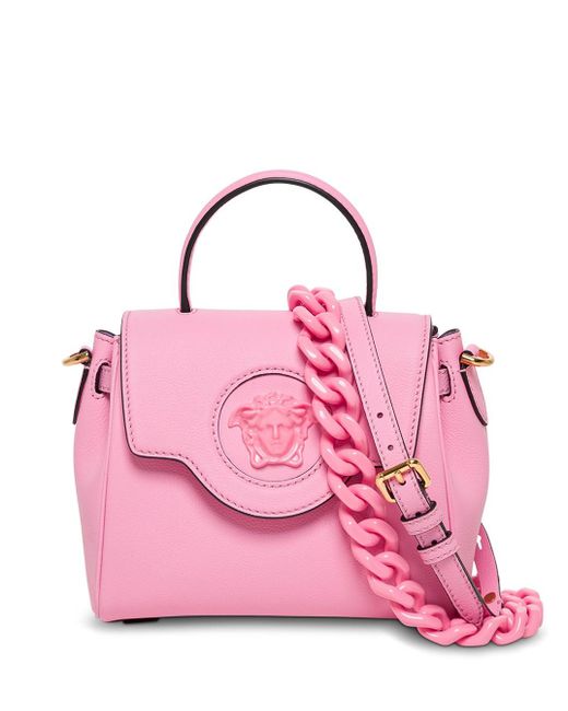 Versace La Medusa Small Leather Handbag Woman in Pink | Lyst UK