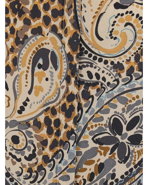Etro Gray Shirt With Classic Collar And All-Over Floral Animalie