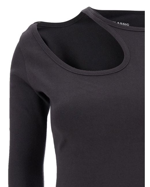 Low Classic Black Long Sleeve T-Shirt With Cut-Out