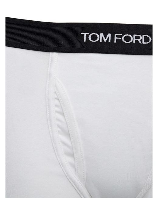 Tom Ford Blue Boxer Shorts With Elastic Waist With Logo Lettering for men